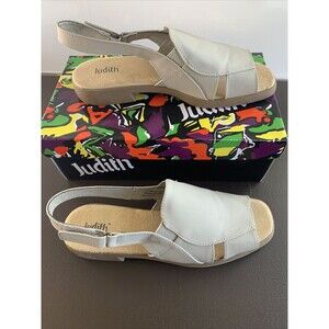 Judith Womens Sandals Size 9M Oatmeal comfort, Slingback Blue Suede